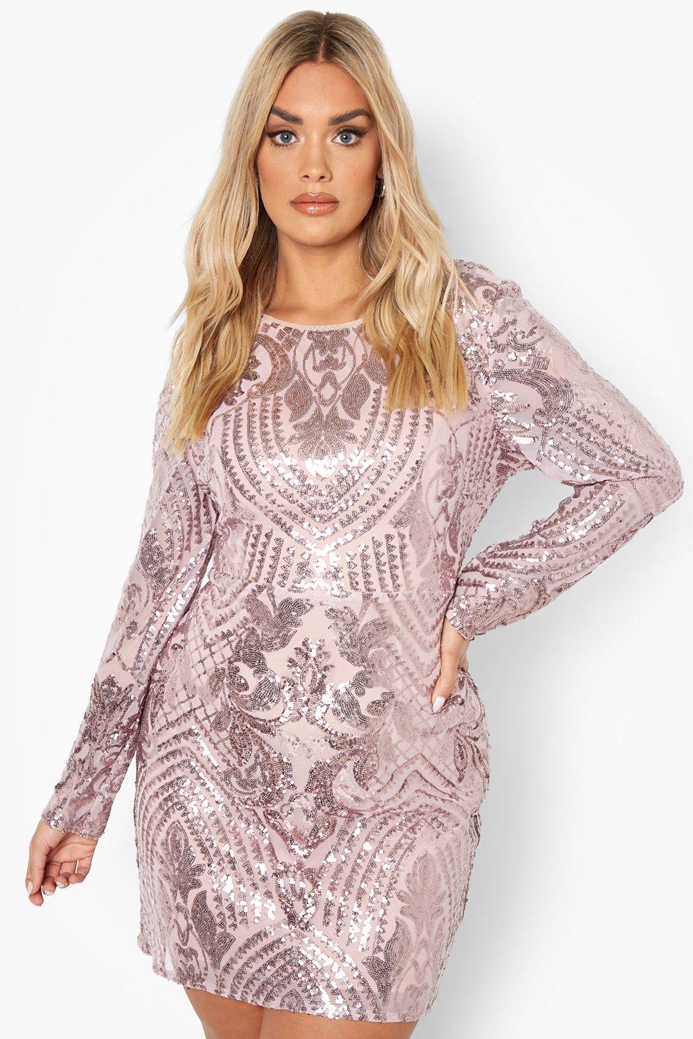 Rose gold hotsell sequin dress dillards